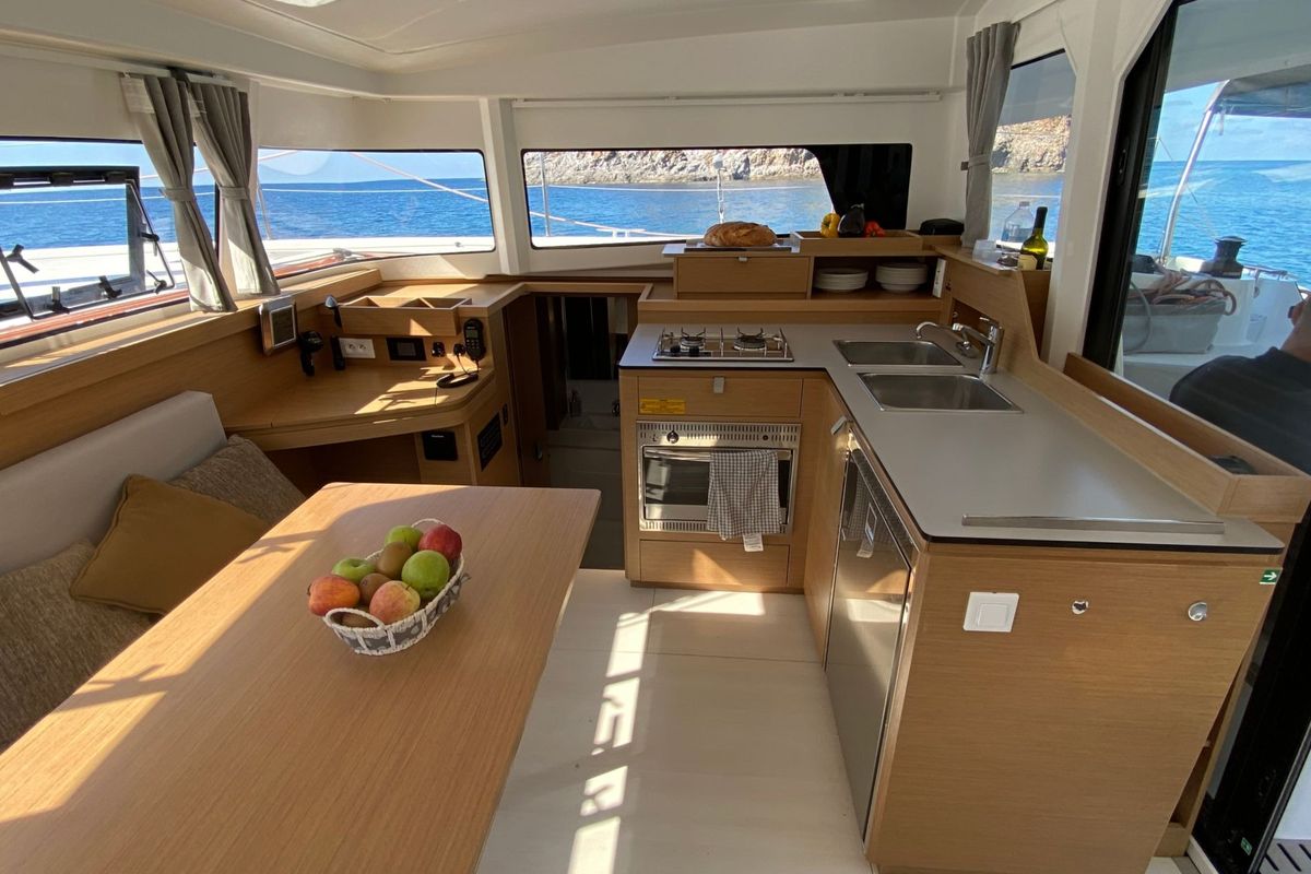 Galley of Zèfiro, a Excess 11 catamaran at Nettuno, Italy