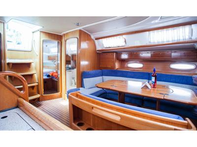 Salon of Blu Limone, a Bavaria 50 Cruiser sailboat at Nettuno, Italy