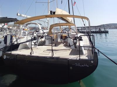 Deck of Silhuette, a Beneteau First 53 sailboat at Primošten, Croatia