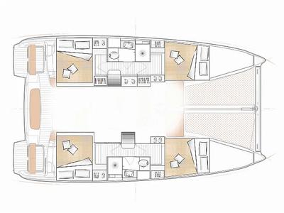 Floor plan of SAVAGE, a Excess 11 catamaran at Palma de Mallorca, Spain