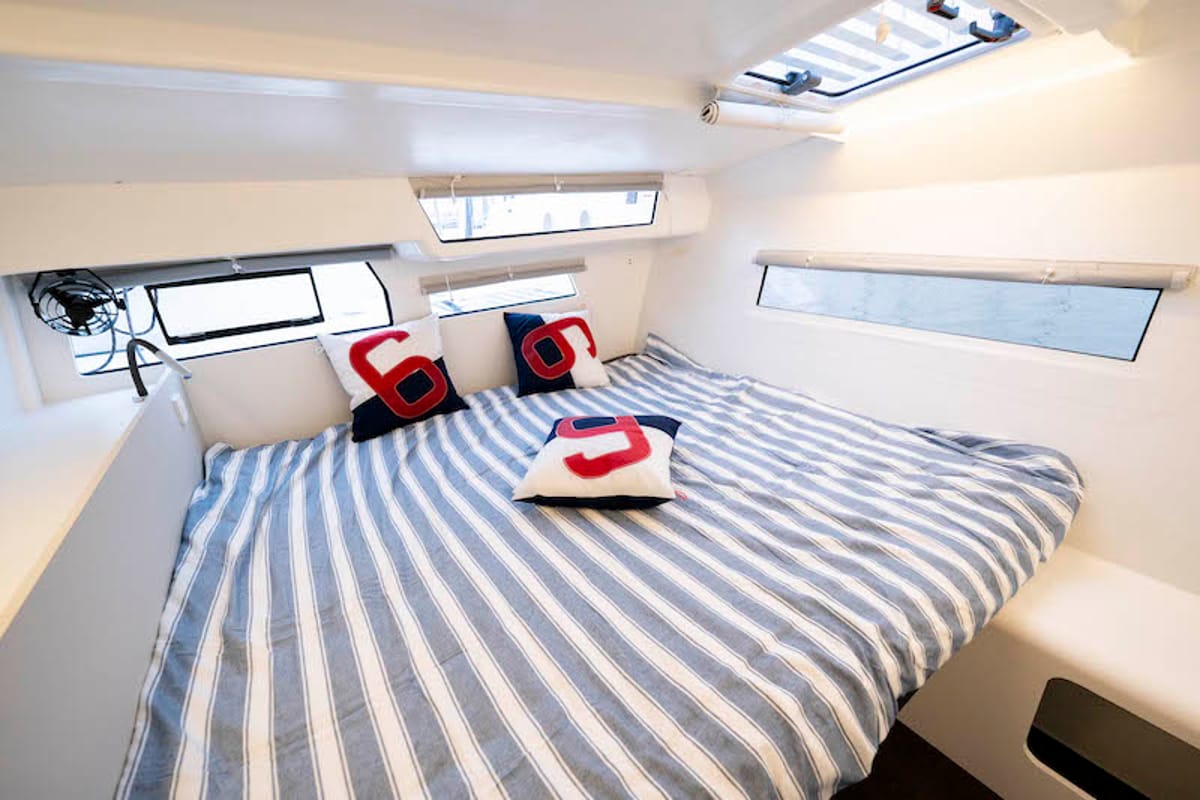 Cabin on Avel Vaez, a Marsaudon Composites ORC 57 catamaran at Alameda, United States
