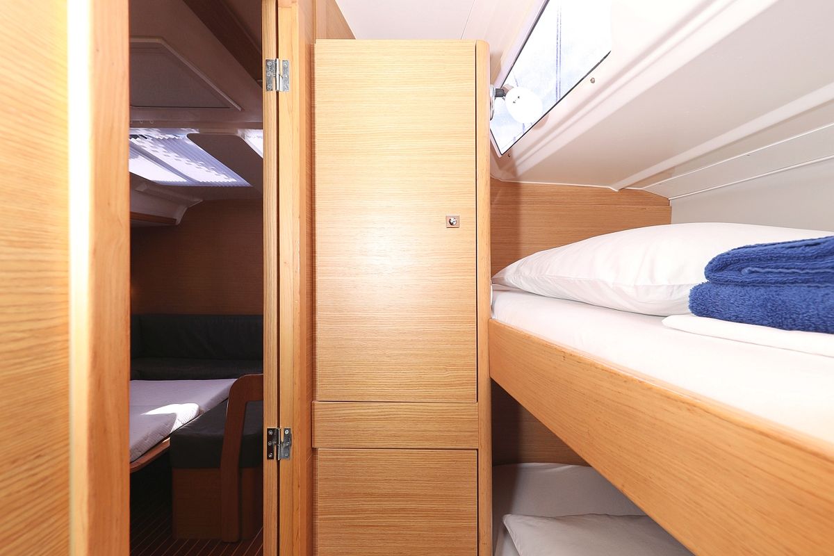 Cabin on Air Princess, a Dufour 430 GL sailboat at Grad Biograd na Moru, Croatia