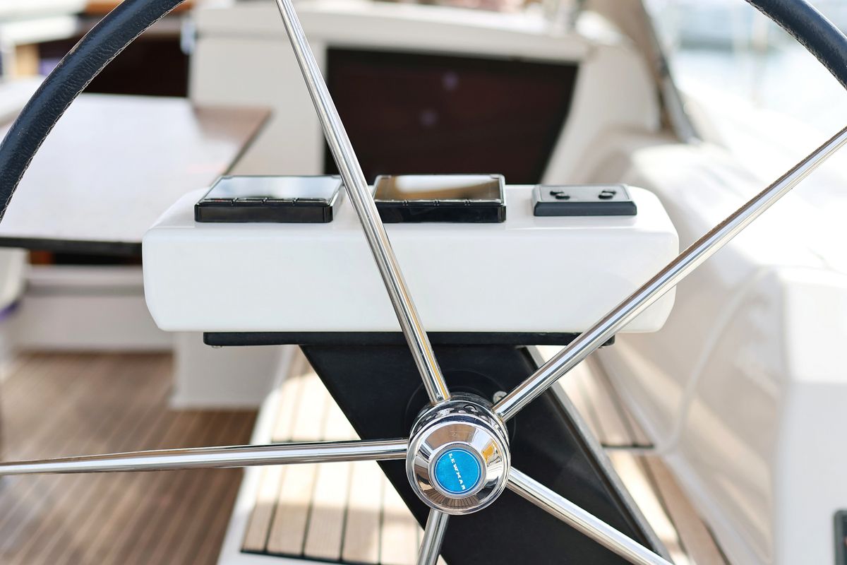Cockpit of Air Princess, a Dufour 430 GL sailboat at Grad Biograd na Moru, Croatia