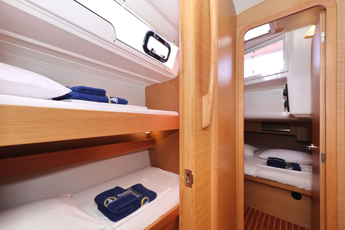 Cabin on Air Princess, a Dufour 430 GL sailboat at Grad Biograd na Moru, Croatia