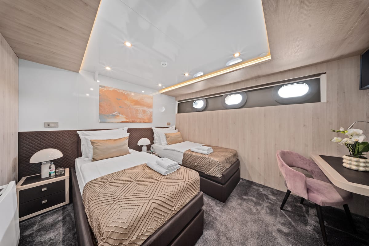 Cabin on Dalmatino, a Gulet Luxury Sailing Yacht sailboat at Split, Croatia