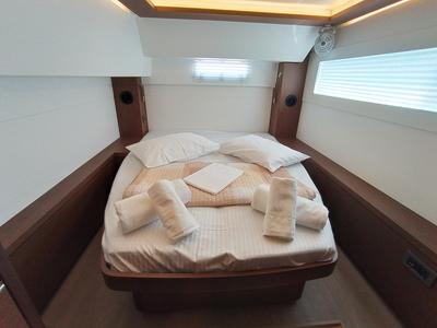 Cabin on Kalisi Mou, a Lagoon 46 catamaran at Parikia, Greece
