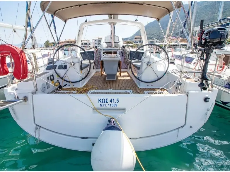 Deck of Kos , a Beneteau Oceanis 41.1 sailboat at Municipal Unit of Lefkada, Greece
