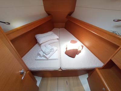 Cabin on Fearless, a Jeanneau Sun Odyssey 379 sailboat at Municipal Unit of Lefkada, Greece