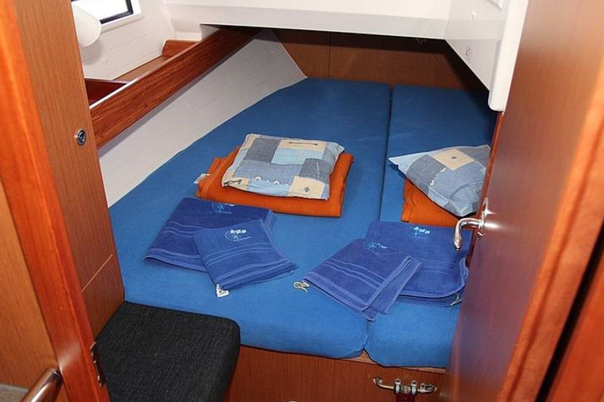 Cabin on ADORA, a Bavaria Cruiser 36 sailboat at Primošten, Croatia