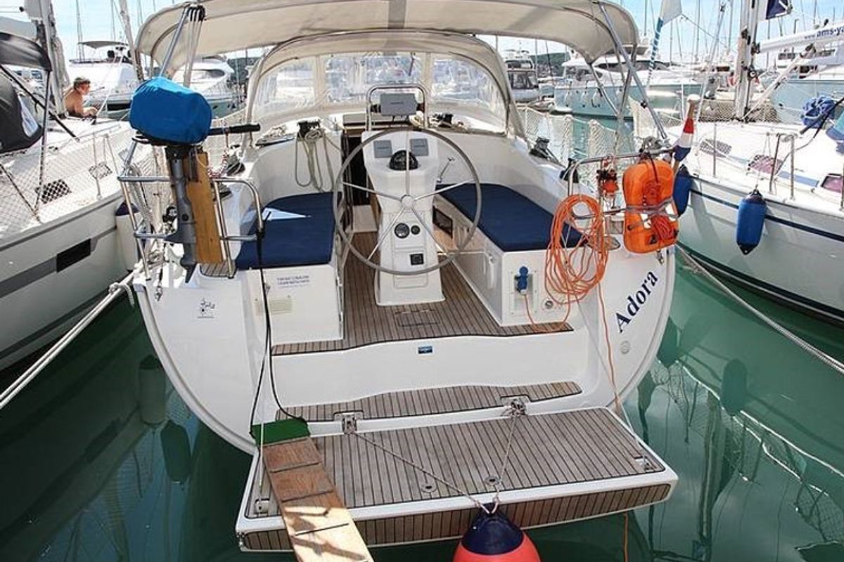 Deck of ADORA, a Bavaria Cruiser 36 sailboat at Primošten, Croatia