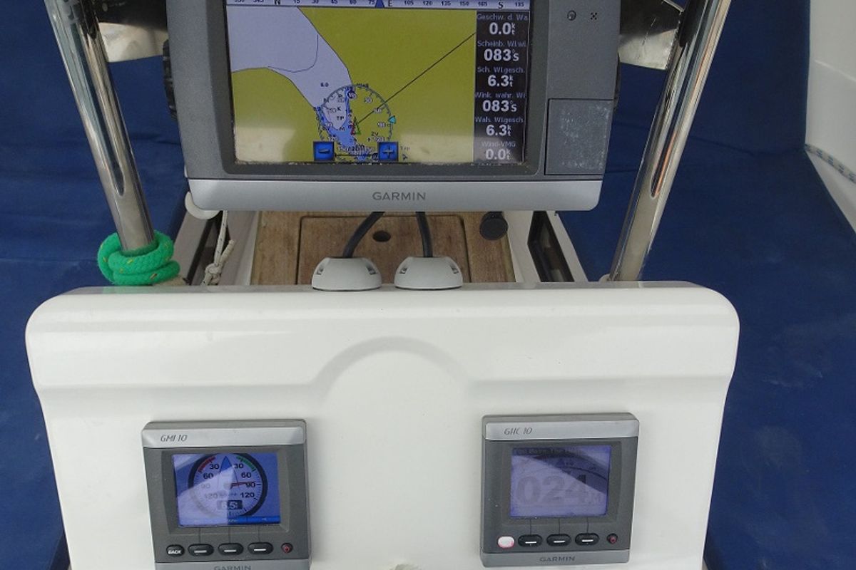 Cockpit of ADORA, a Bavaria Cruiser 36 sailboat at Primošten, Croatia