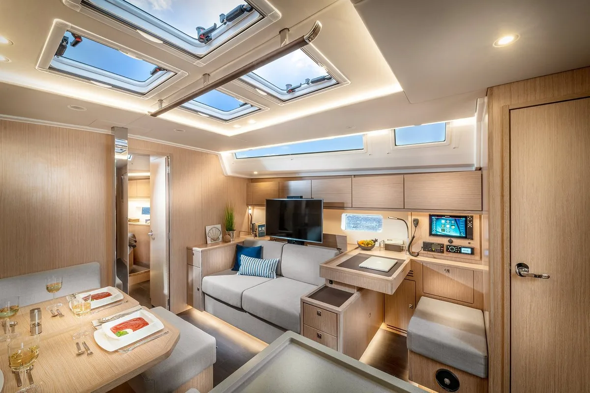 Salon of Sea Queen, a Bavaria C50 Style sailboat at Grad Pula, Croatia