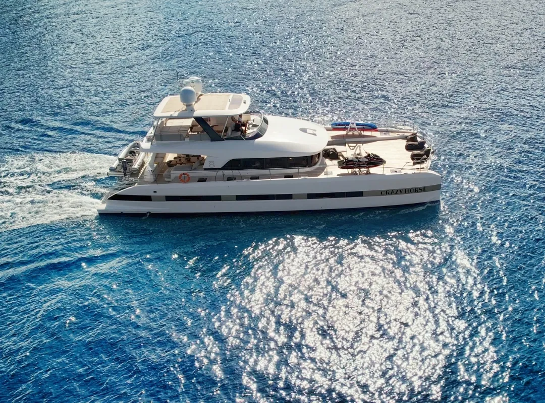 Crazy Horse, a Lagoon Lagoon Seventy 8 catamaran at Municipal Unit of Nea Peramos, Greece