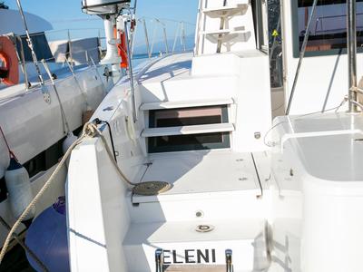 Deck of Eleni, a Bali 4.3 catamaran at Sipias Municipal Unit, Greece