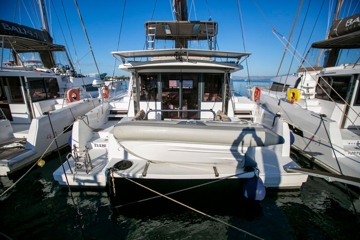 Exterior view of Eleni, a Bali 4.3 catamaran at Sipias Municipal Unit, Greece