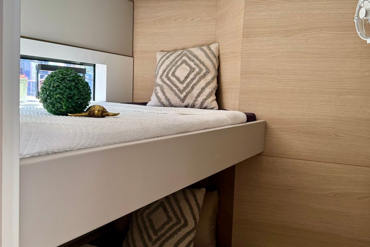 Cabin on Art J, a Aventura Catamarans Aventura 45 catamaran at Pirovac, Croatia