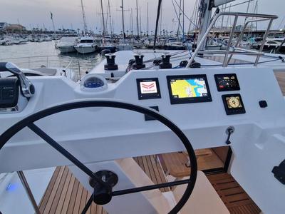Cockpit of Art J, a Aventura Catamarans Aventura 45 catamaran at Pirovac, Croatia