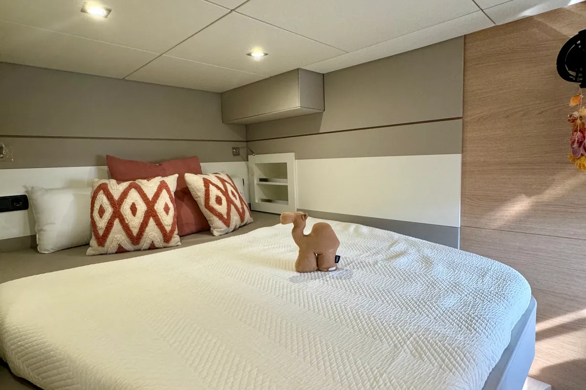 Cabin on Art J, a Aventura Catamarans Aventura 45 catamaran at Pirovac, Croatia