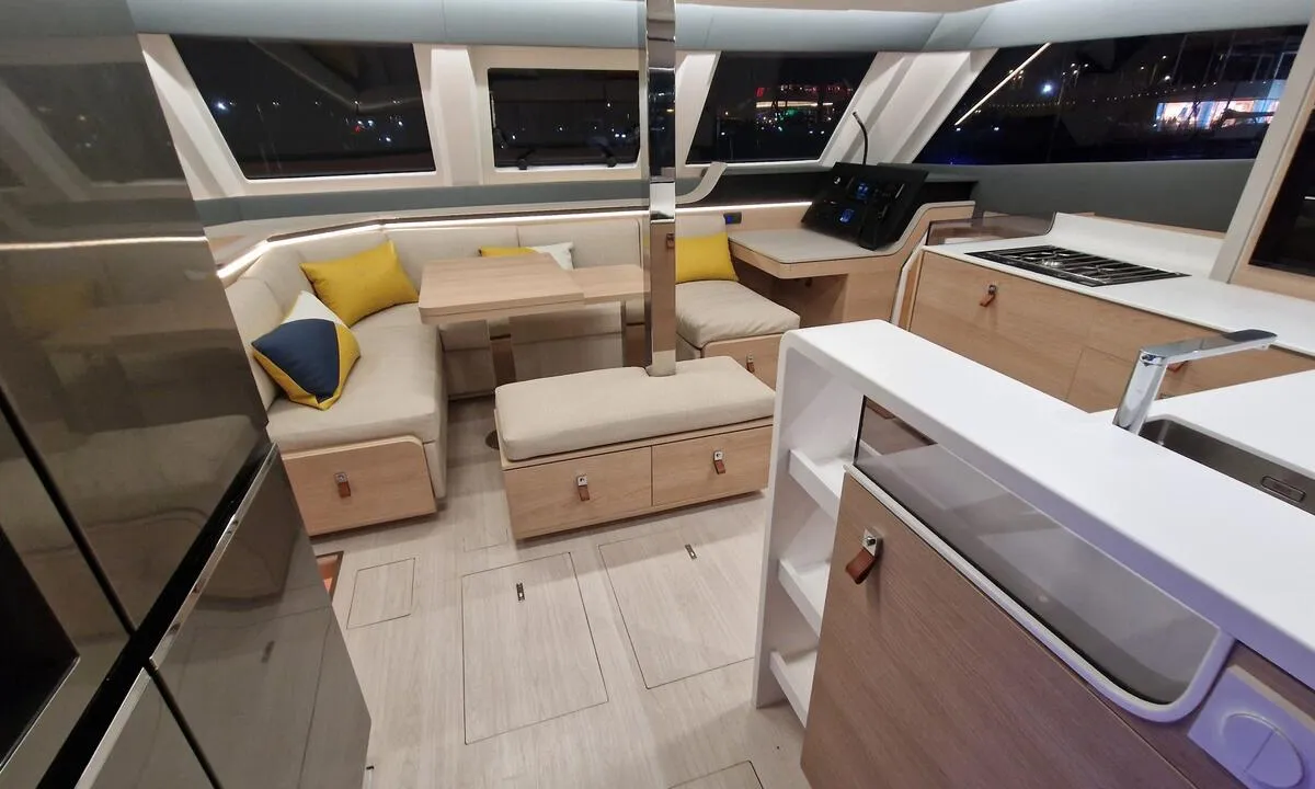 Salon of Art J, a Aventura Catamarans Aventura 45 catamaran at Pirovac, Croatia