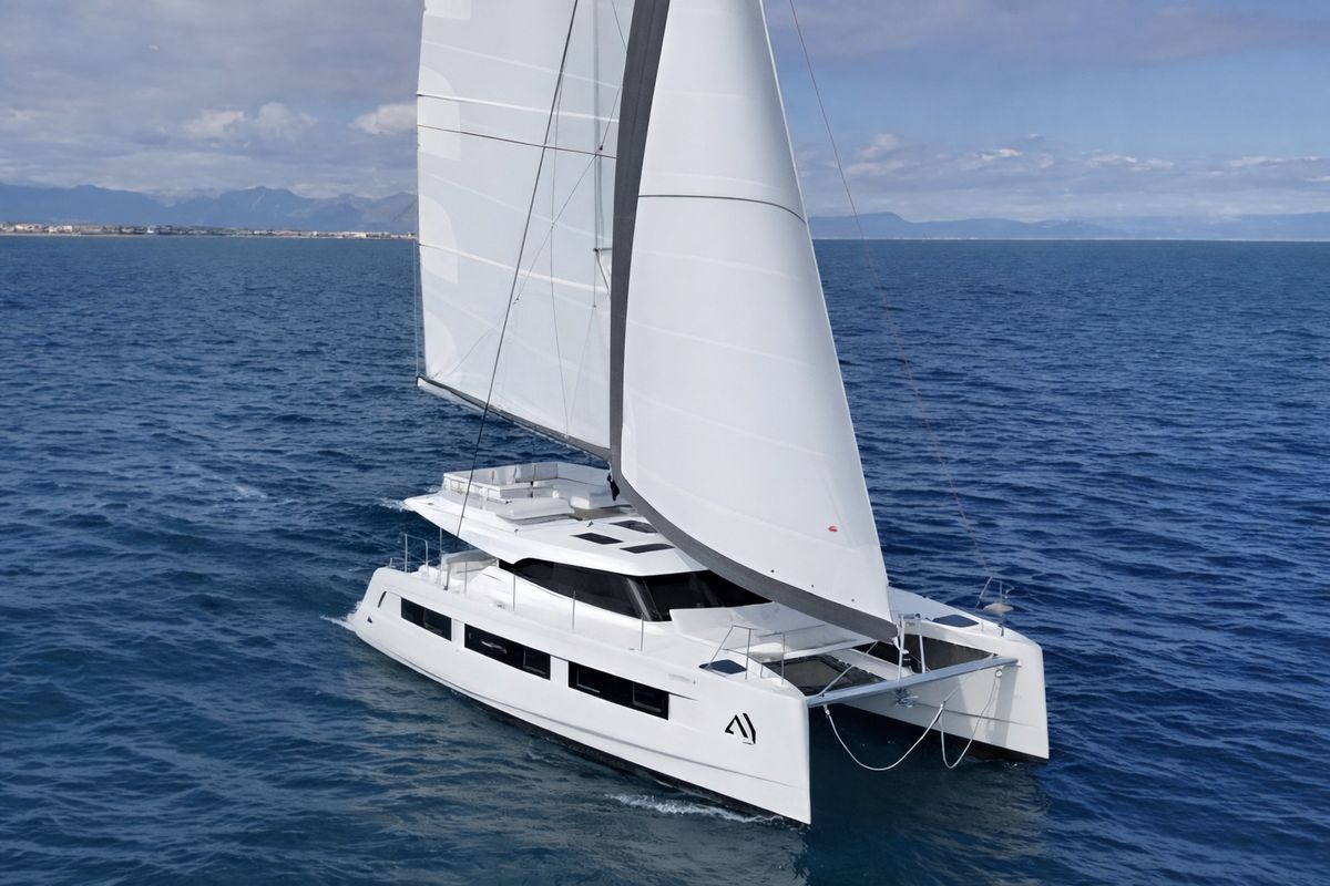 Exterior view of Art J, a Aventura Catamarans Aventura 45 catamaran at Pirovac, Croatia
