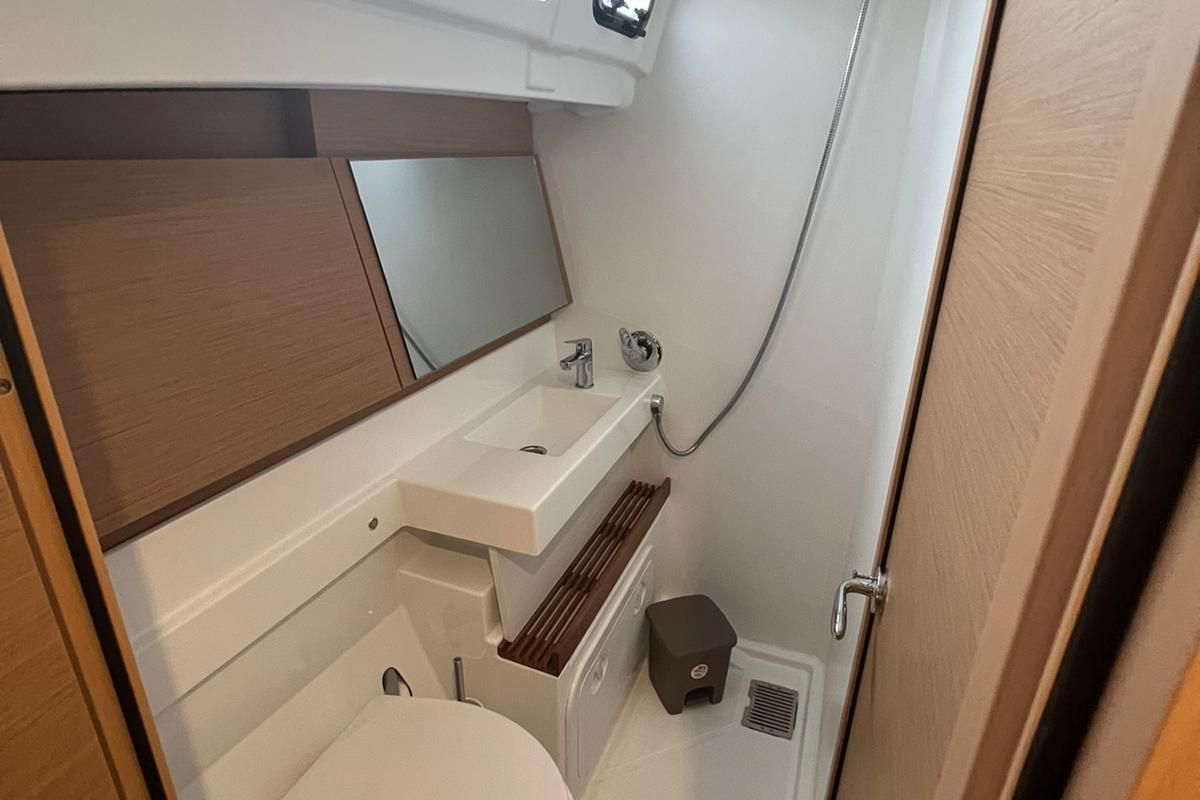 Head on Rigel, a Jeanneau Sun Odyssey 490 sailboat at Salerno, Italy