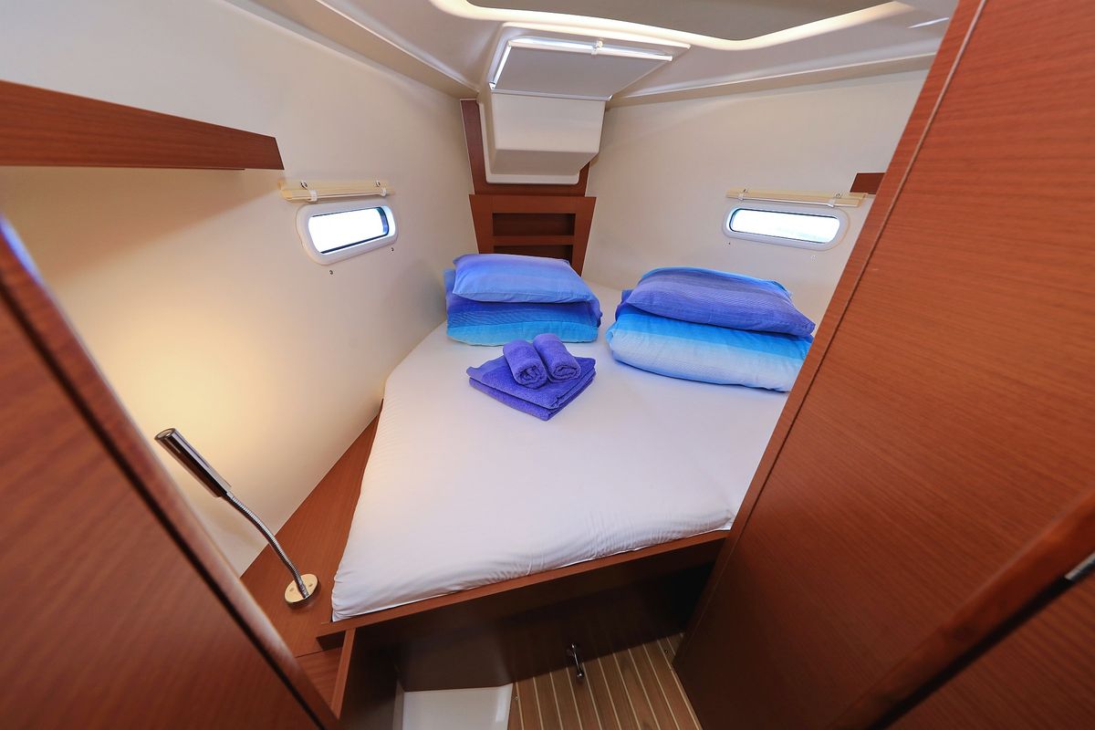 Cabin on Sweet Summer, a Hanse Yachts Hanse 388 sailboat at Grad Kaštela, Croatia