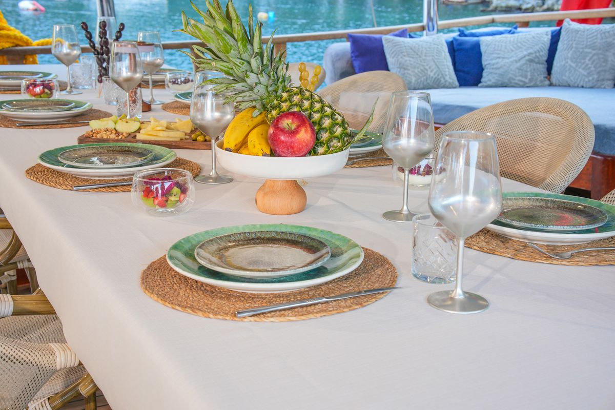 Deck of Hangover, a Gulet Gulet gulet at Marmaris, Turkey