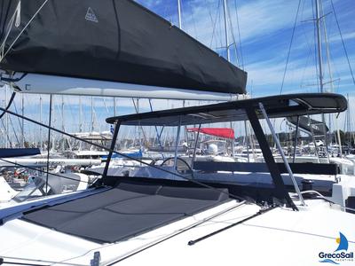 Deck of Grecostar, a Lagoon 450 Fly catamaran at Athens, Greece