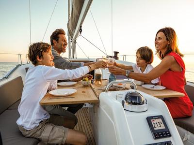 Deck of Locean, a Jeanneau Sun Odyssey 410 sailboat at Municipal Unit of Lefkada, Greece