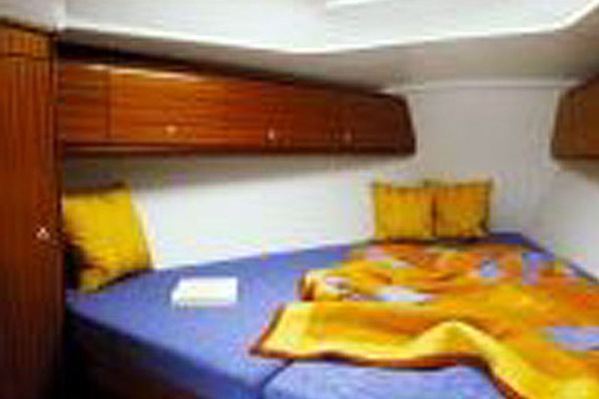 Cabin on DANIELLE, a Bavaria Cruiser 32 sailboat at Grad Trogir, Croatia