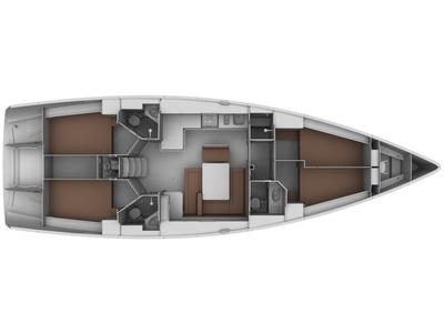 Floor plan of Nabucco, a Bavaria Cruiser 45 sailboat at Općina Sukošan, Croatia