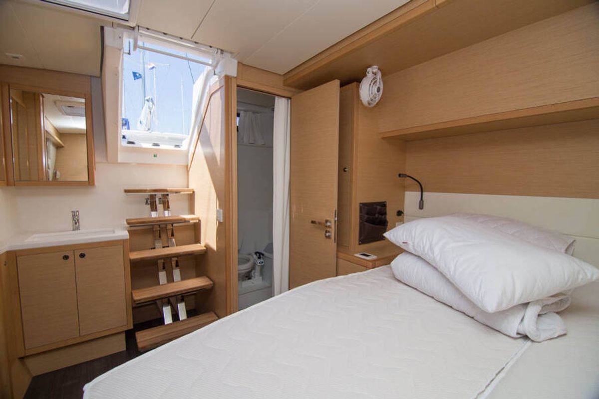 Cabin on LinaHanna, a Lagoon 52 F catamaran at Grad Šibenik, Croatia