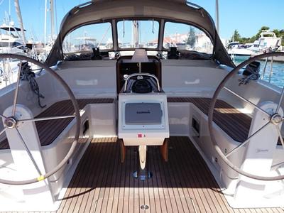 Cockpit of MH 53, a Bavaria Cruiser 46 sailboat at Murter, Croatia