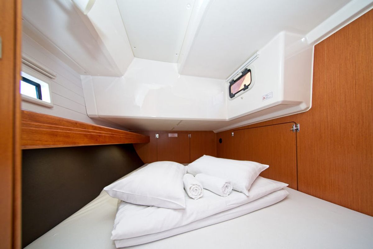 Cabin on MH 53, a Bavaria Cruiser 46 sailboat at Murter, Croatia