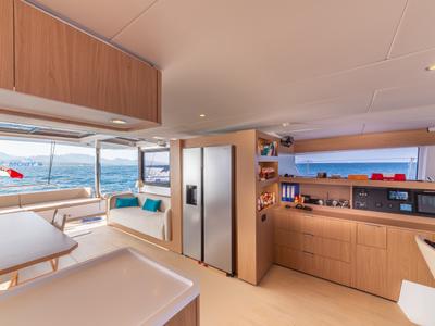 Galley of Puma, a Bali 5.8 catamaran at Olbia, Italy
