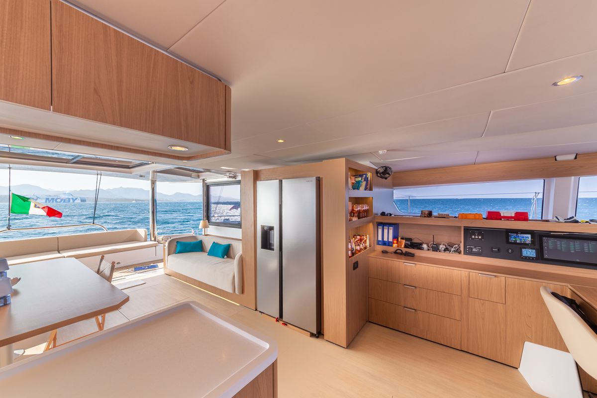 Galley of Puma, a Bali 5.8 catamaran at Olbia, Italy