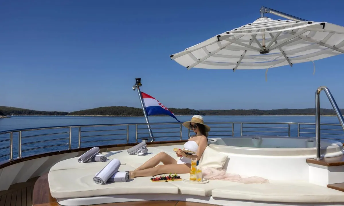 Deck of Anthea, a Odisej Ltd MY Custom Anthea yacht at Split, Croatia