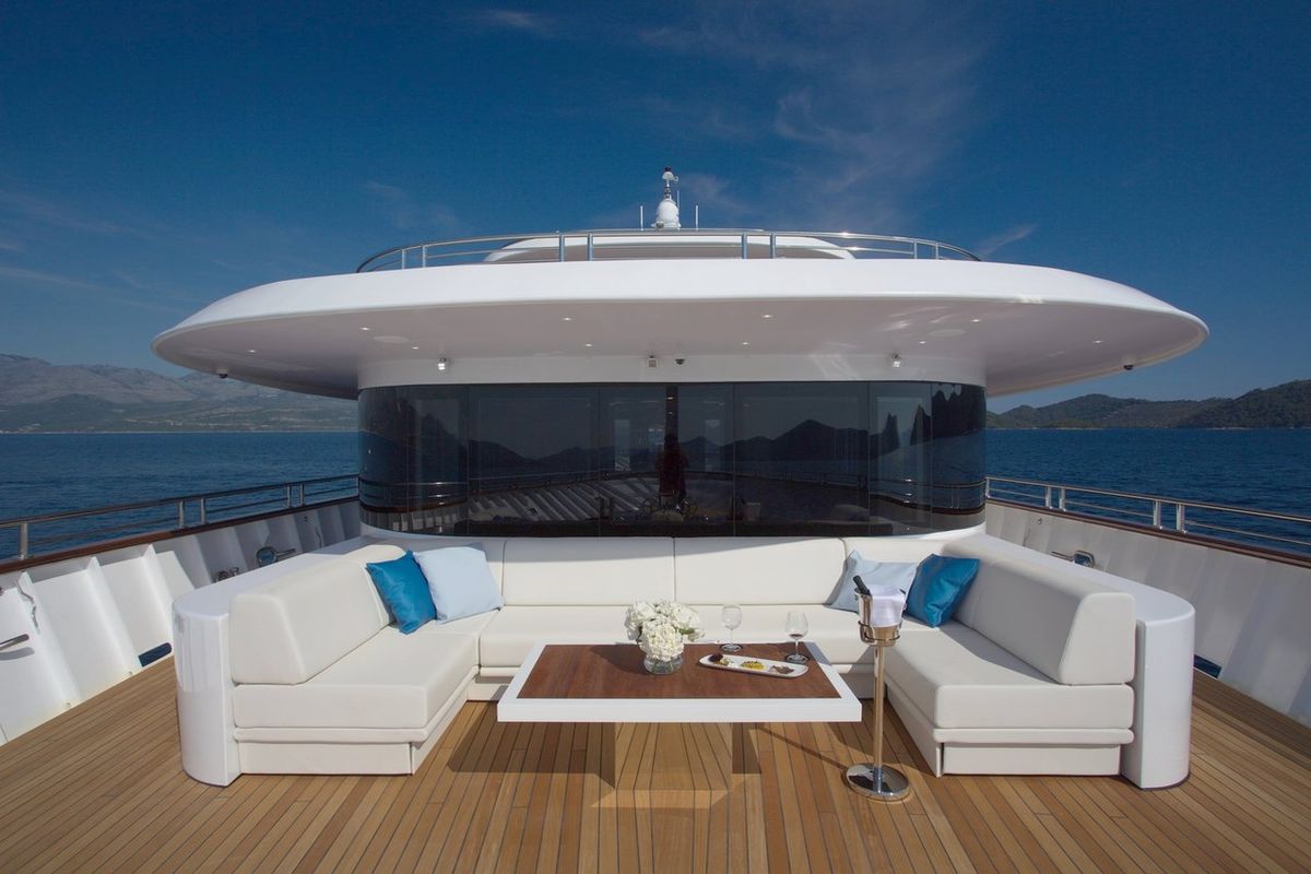 Deck of Anthea, a Odisej Ltd MY Custom Anthea yacht at Split, Croatia