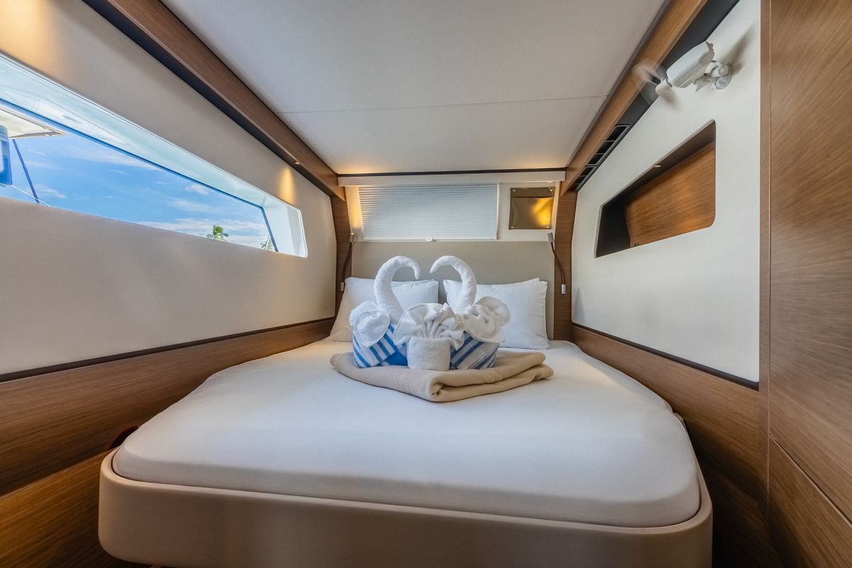 Cabin on Carpe Diem, a Nautitech Rochefort Nautitech 44 Open catamaran at Road Town, British Virgin Islands