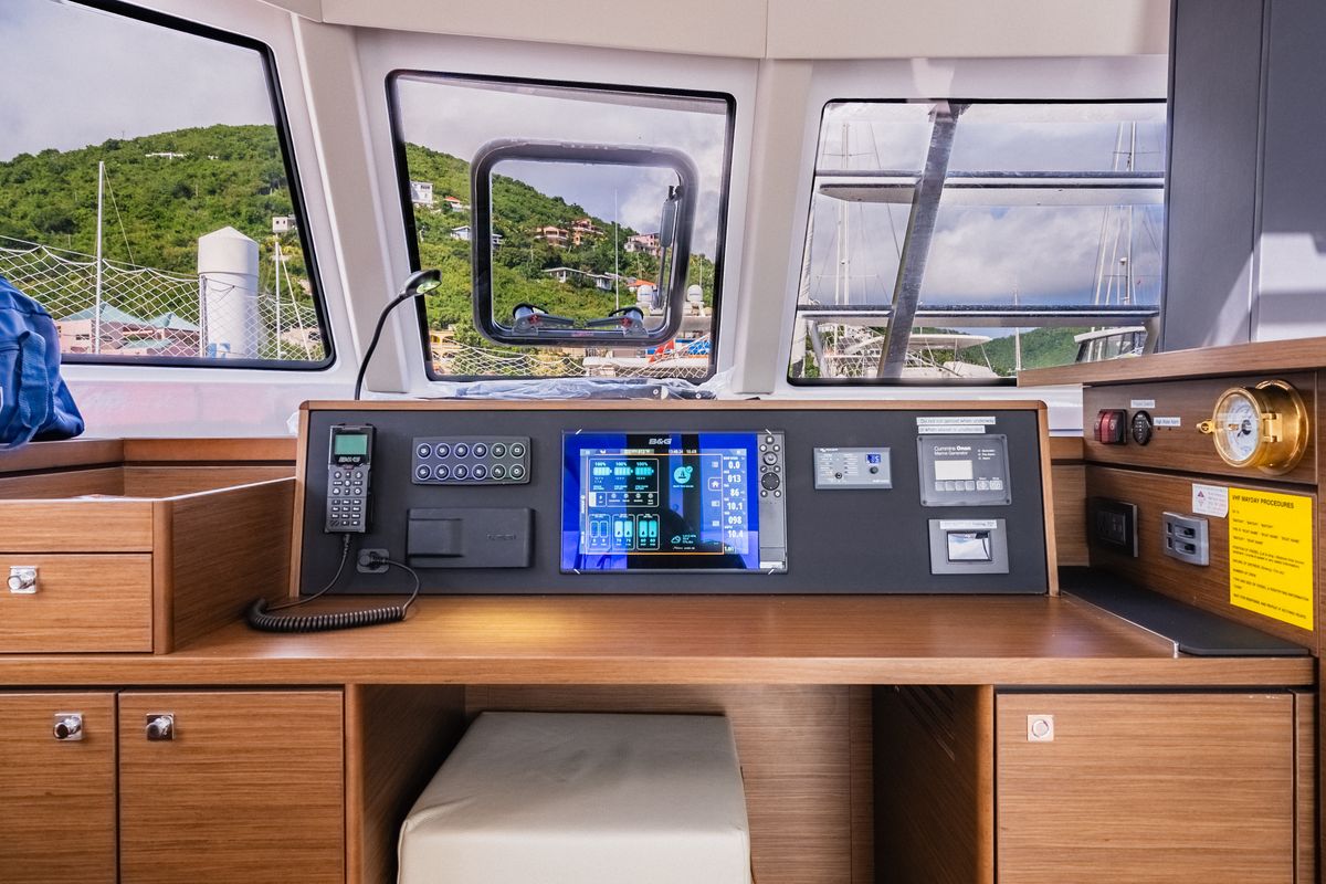 Salon of Carpe Diem, a Nautitech Rochefort Nautitech 44 Open catamaran at Road Town, British Virgin Islands