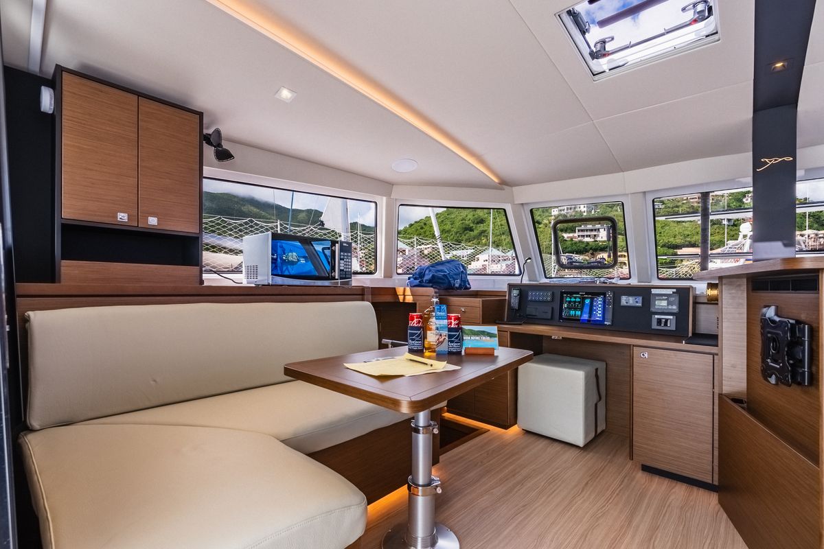 Salon of Carpe Diem, a Nautitech Rochefort Nautitech 44 Open catamaran at Road Town, British Virgin Islands