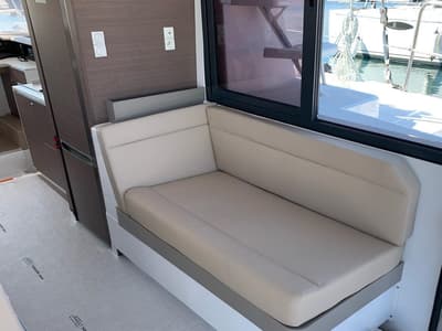 Salon of Medusa I, a Bali 4.1 catamaran at Municipal Unit of Lefkada, Greece