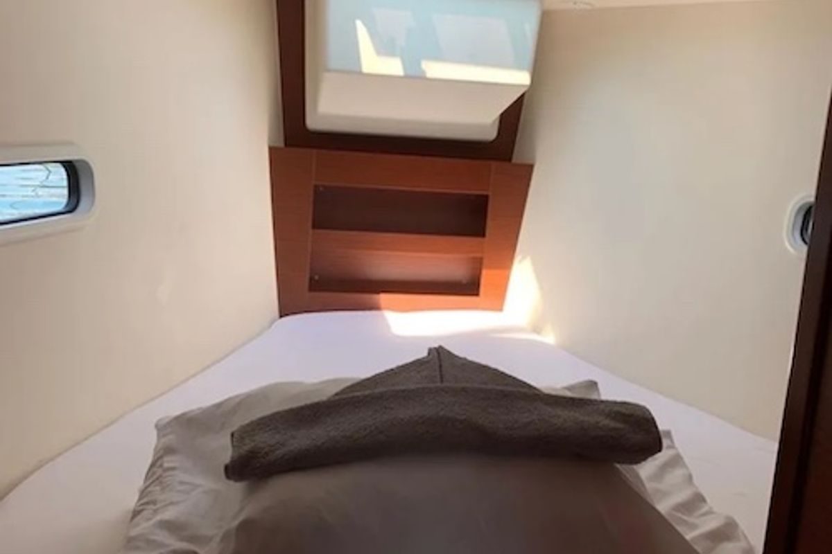 Cabin on Cassis, a Hanse Yachts Hanse 388 sailboat at Seget Donji, Croatia