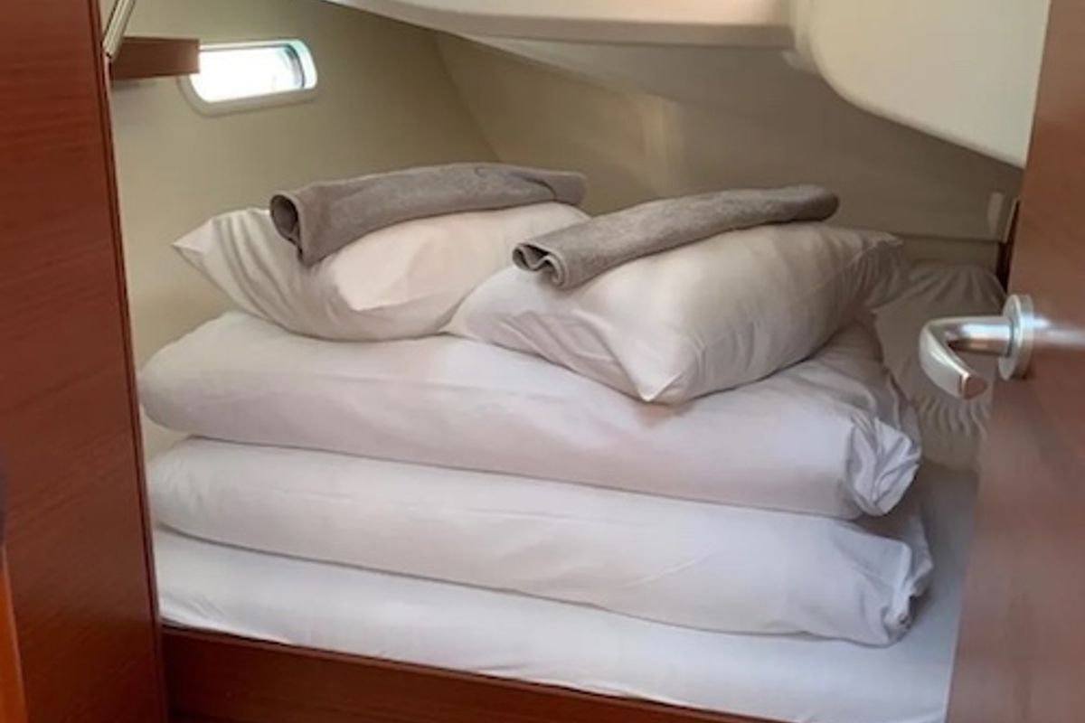 Cabin on Cassis, a Hanse Yachts Hanse 388 sailboat at Seget Donji, Croatia