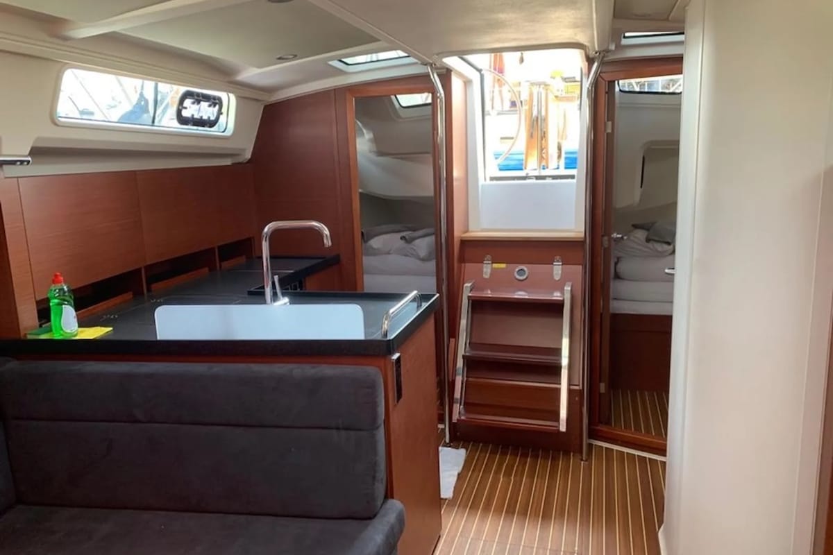 Galley of Cassis, a Hanse Yachts Hanse 388 sailboat at Seget Donji, Croatia