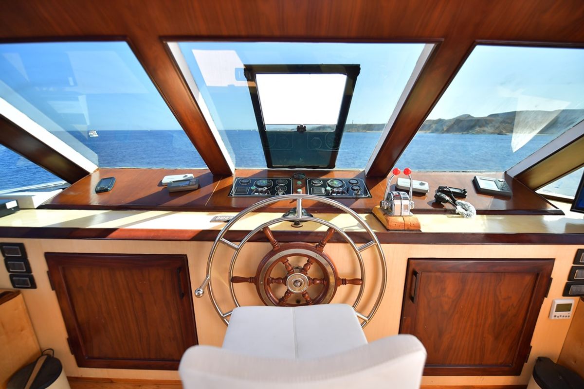 Cockpit of Twin bed cabin lower deck 3, a Gulet Luxury Motor Yacht motorboat at Sharm El Sheikh, Egypt