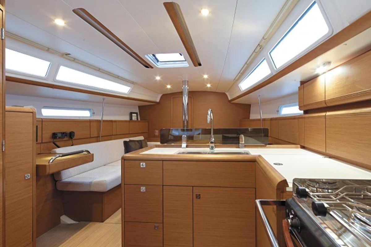 Galley of Sunsail 38 Classic, a Jeanneau Sun Odyssey 389 sailboat at Dubrovnik, Croatia