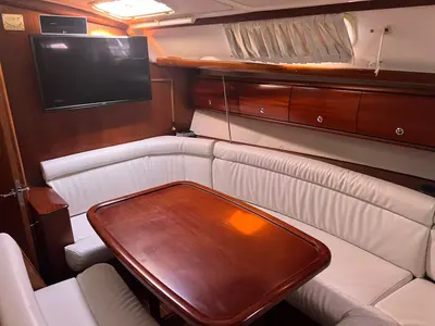 Salon of Limnos, a Bavaria 38 sailboat at Athens, Greece