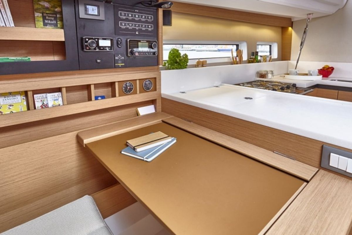Galley of Sunsail 44 SO Classic, a Jeanneau Sun Odyssey 440 sailboat at Procida, Italy