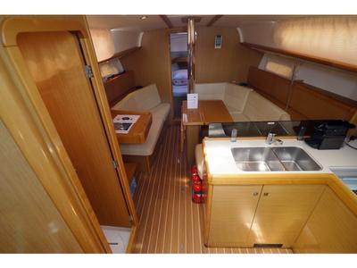 Salon of Primus Navi, a Jeanneau Sun Odyssey 36i sailboat at Marmaris, Turkey